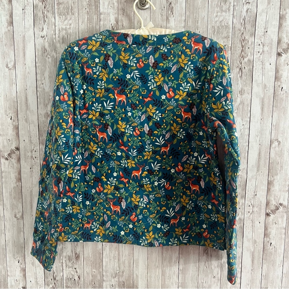 Talbots Womens Crew Neck Quilted Folk Animal Top Small - Picture 2 of 5
